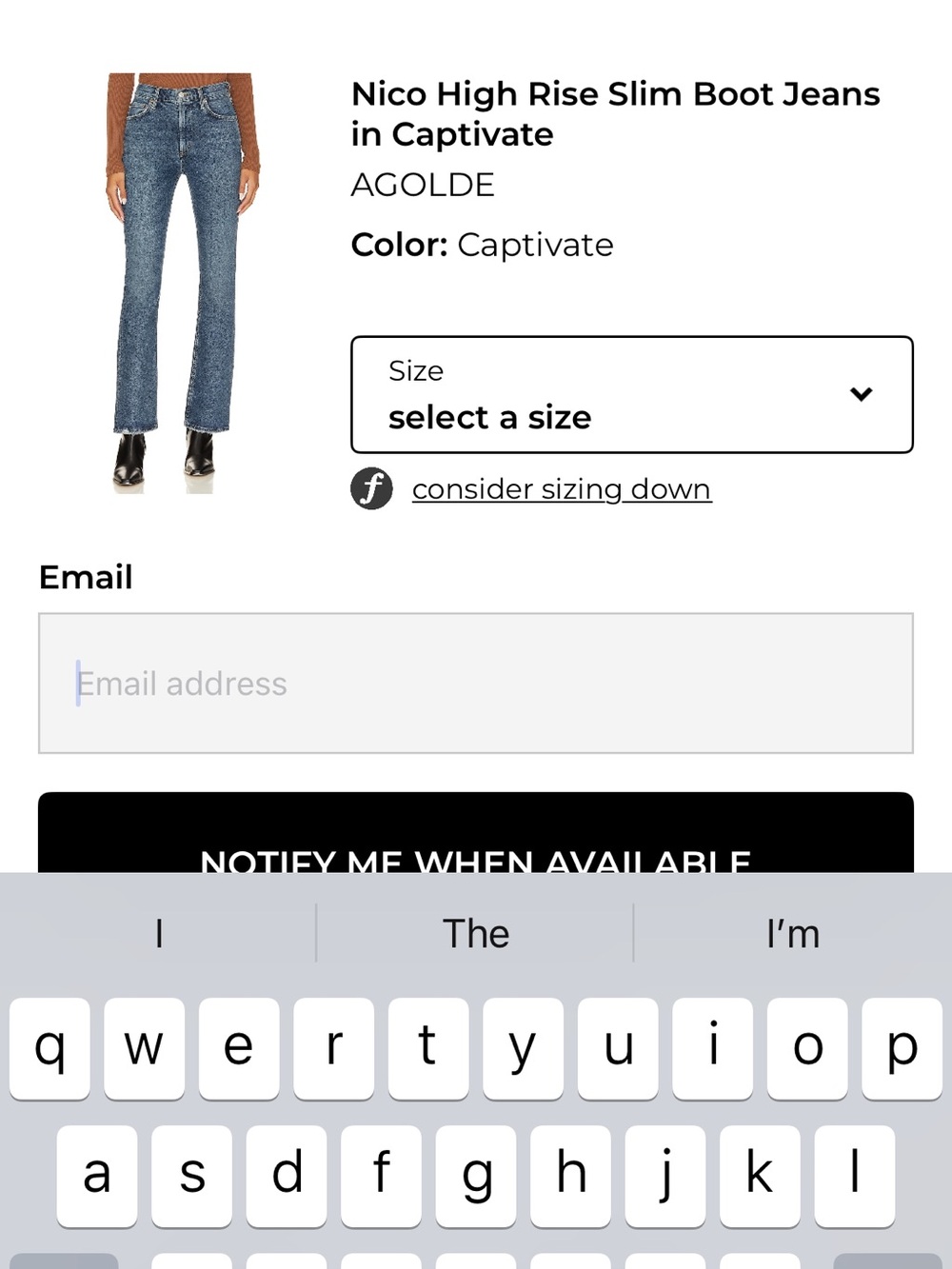 AGOLDE Nico High Rise Slim Boot Jeans in Captivate Blue